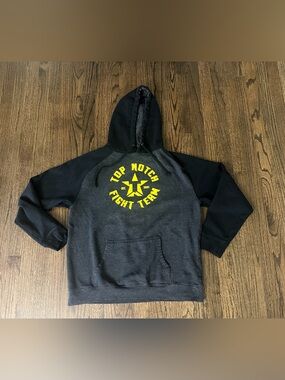 Top Notch Fight Team Hoodie - Black & Yellow Graphic